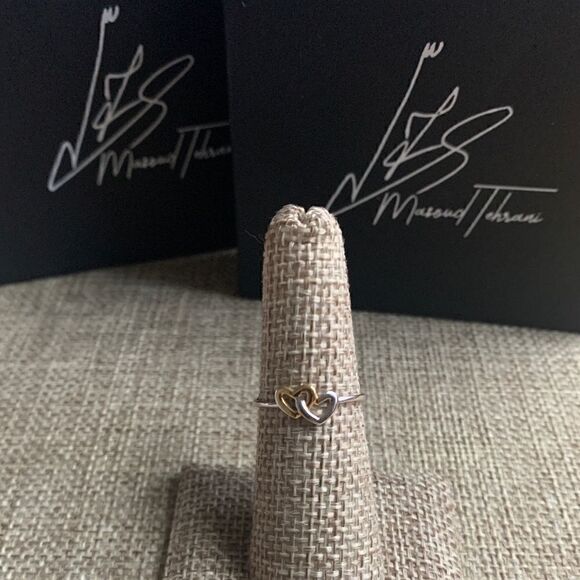 Double heart Ring 14k solid gold perfect gift - Picture 1 of 10